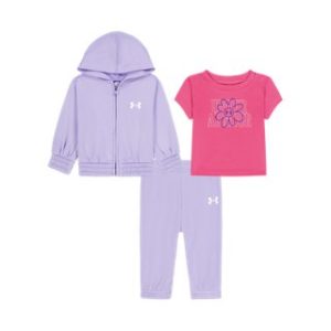UA 3-Piece Newborn Girls' Full-Zip Hoodie Set