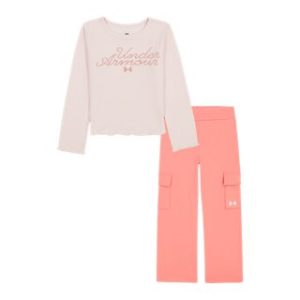 UA Ribbed Knit Toddler Girls' T-Shirt & Cargo Pants Set