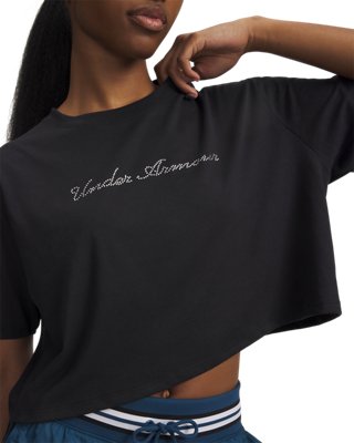 UA Wordmark Women's Crop Short Sleeve - Image 4