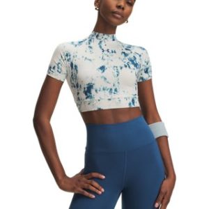 HeatGear® Printed Women's Crop Mock Short Sleeve