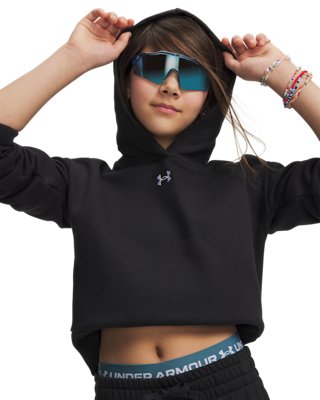 UA Rival Fleece Girls' Crop Hoodie - Image 5