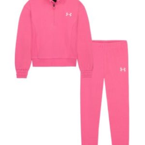 UA Ribbed Fleece Little Girls' 1/4 Zip & Leggings Set